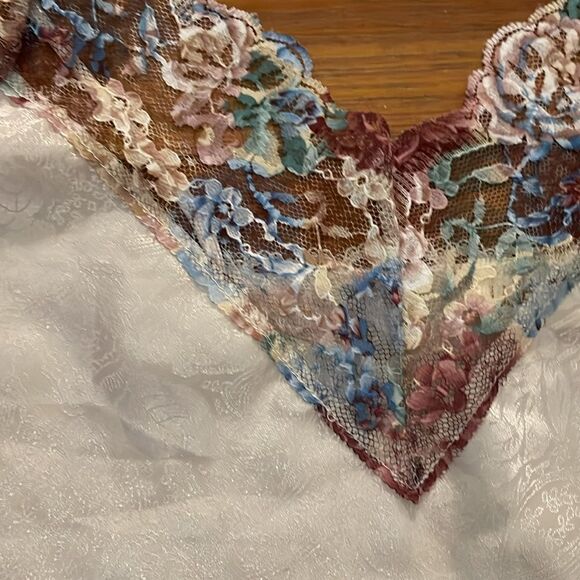 Wendy Ann Vintage 90s Floral Satin Nightie Chemise Womens Size Medium USA - Picture 6 of 11